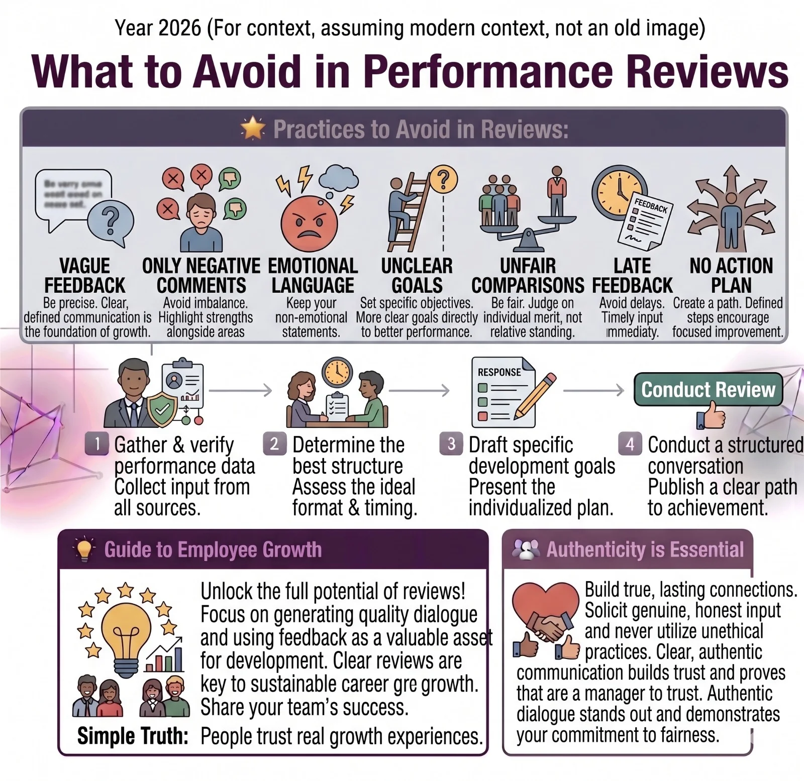 What to avoid in customer reviews including fake reviews, asking only for five stars, copy-paste responses, ignoring negative reviews, and being defensive